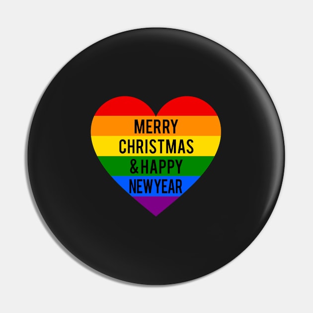 LGBT Rainbow heart, merry Christmas Pin by beakraus