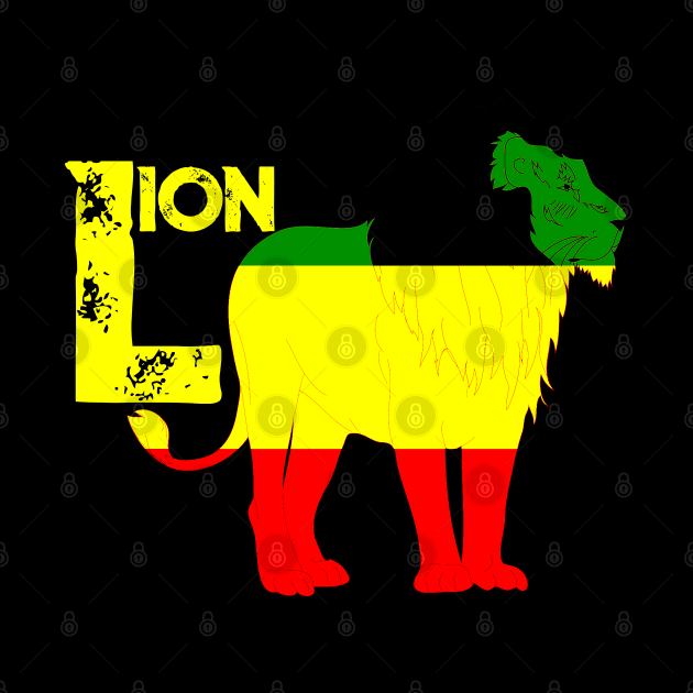 Rasta Lion Reggae Rastafari Colors by Merchweaver