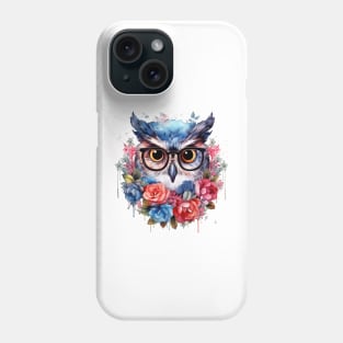 Watercolor Floral Owl Phone Case