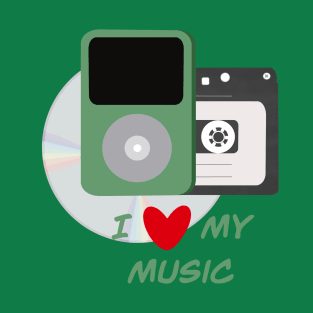 I Love My Music - Green T-Shirt