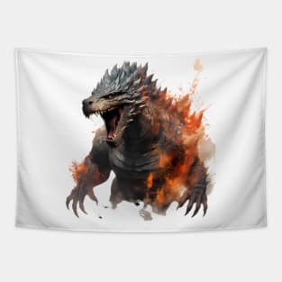 AI Reimagined Godzilla Tapestry