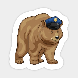 Bear Cop Police hat Police Magnet