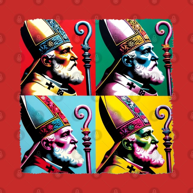 Saintly Splash: Pop Art's Patron of Presents - Classic Santa Claus by PawPopArt