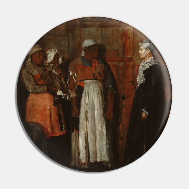 A Visit from the Old Mistress by Winslow Homer Pin by Classic Art Stall