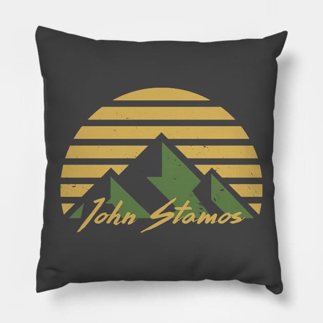 John Stamos - Retro Mountain Sunset Pillow by DankyDevito