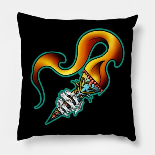 skeleton torch Pillow