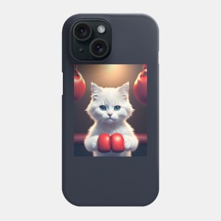 Boxing cat - Modern digital art Phone Case