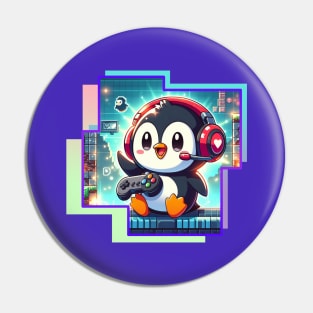 Penguin Gamer Pin