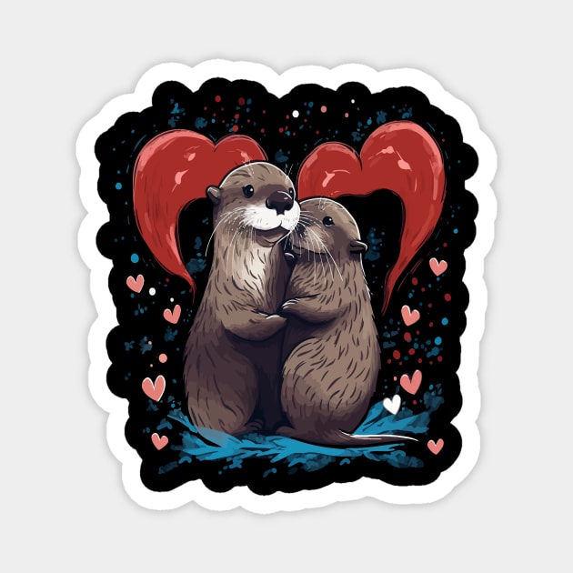 Otter Valentine Day Magnet by JH Mart