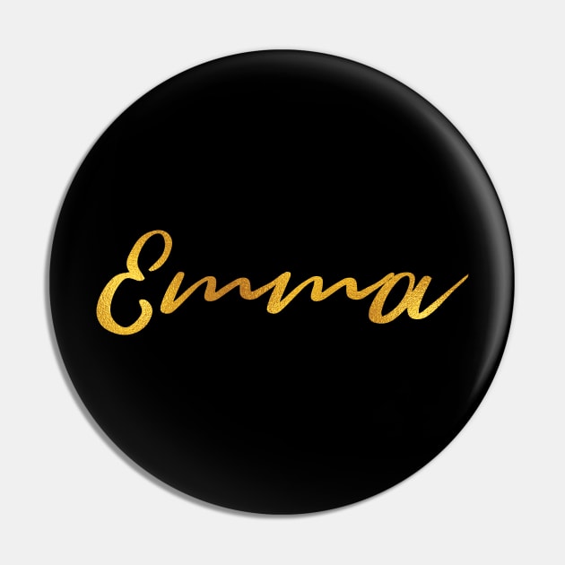 Emma Name Hand Lettering in Faux Gold Letters Pin by Pixel On Fire