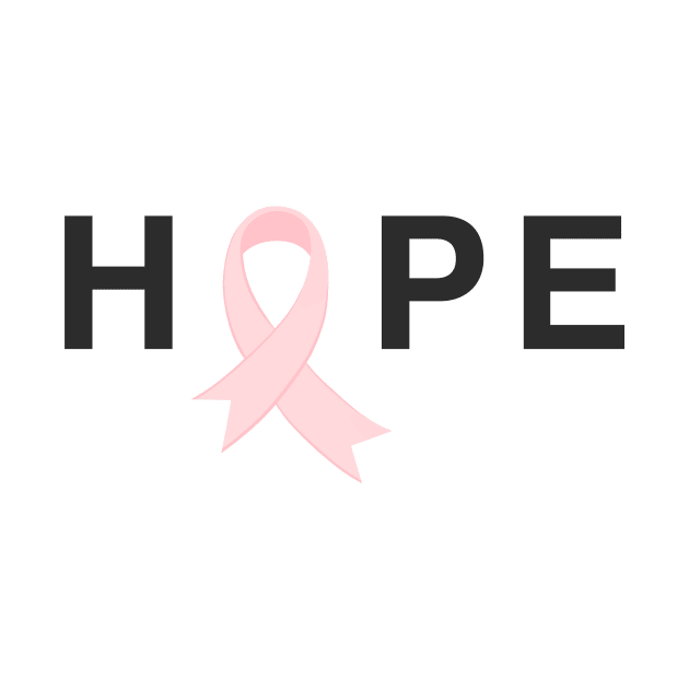 Hope Pink Ribbon Breast Cancer Awareness by Jasmine Anderson