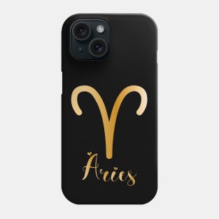 Aries Zodiac Sign golden Phone Case