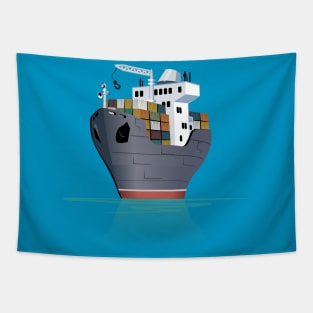 Cartoon cargo ship Tapestry