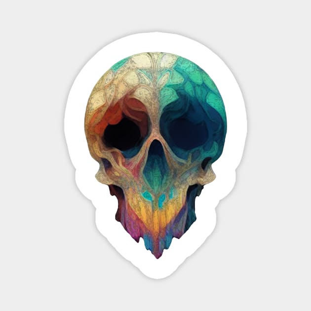 Rusty Flower Skull Magnet by SubRant