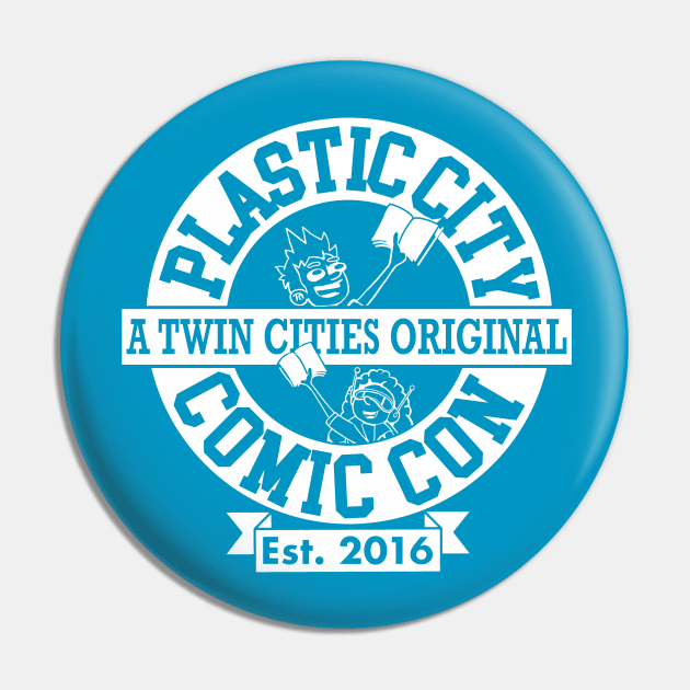 Plastic City Comic Con Pin by AmysBirdHouse