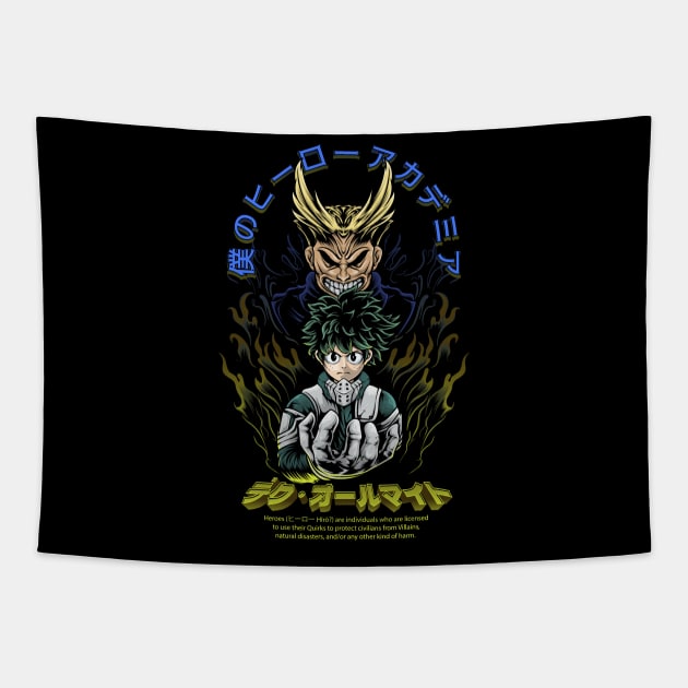 Deku x All might FUN Fanart Tapestry by Wagum Std