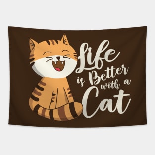 Life is Better with a Cat Tapestry