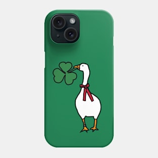 Saint Patricks Day Goose Steals Shamrock Phone Case