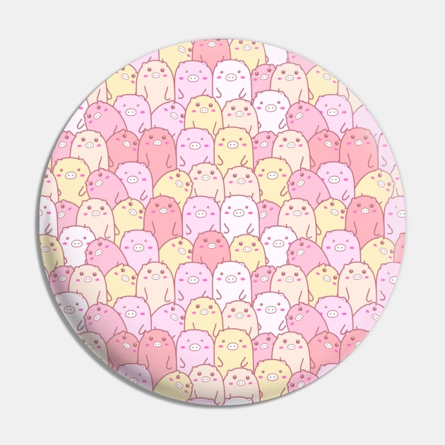 Lovely Pig Pattern Pin by aquariart