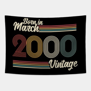 Vintage Born in March 2000 Tapestry