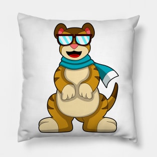 Meerkat with Sunglasses & Scarf Pillow