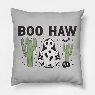 Boo Haw black Pillow