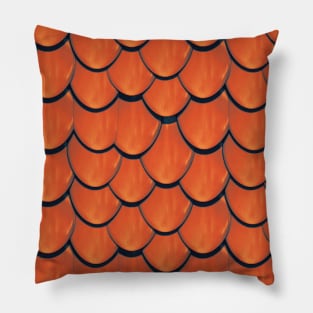 Orange Mermaid Scales Pillow