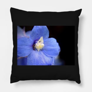 Blue Delphinium flower Pillow