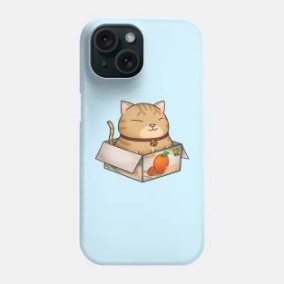 Orange Chubby Cat in Mikan Box Phone Case