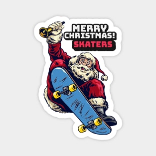 Merry Christmas Skaters Santa Claus Magnet