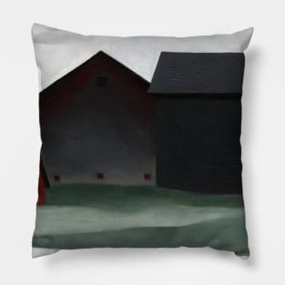 High Resolution The Barns Lake George by Georgia O'Keeffe Pillow