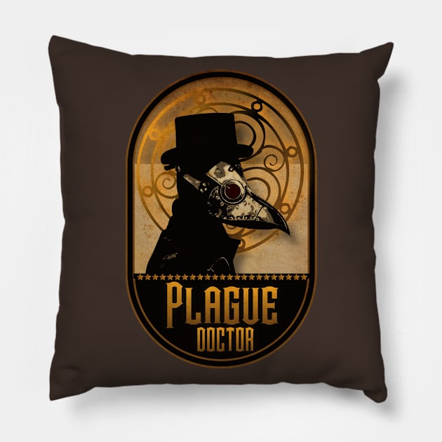 Steampunk Plague Doctor Pillow by CTShirts