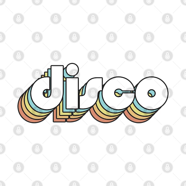 Disco - Retro Rainbow Typography Faded Style by Paxnotods