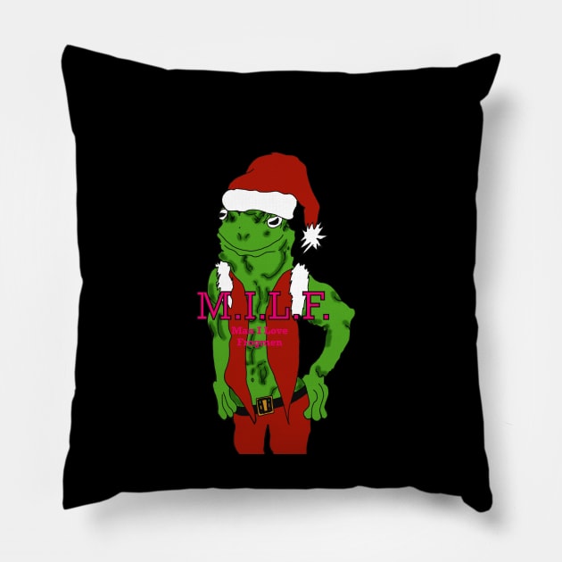 Santa M.I.L.F. Pillow by Cassie’s Cryptid Land