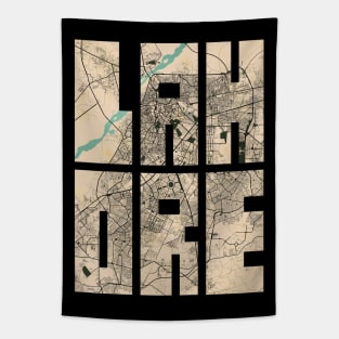 Lahore, Pakistan City Map Typography - Vintage Tapestry