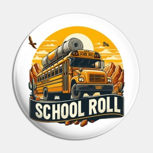 School Bus On An Adventurous Road Trip, School Roll Pin