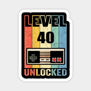 Level 40 Video 40th Birthday Magnet