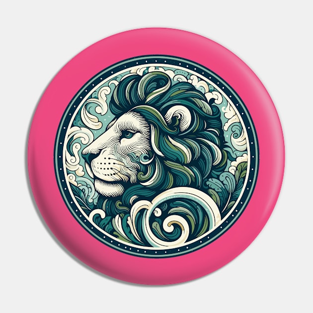 "Leo Royalty: Cosmic Elegance"- Zodiac Horoscope Star Signs Pin by stickercuffs