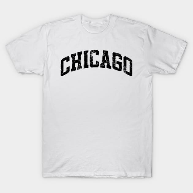 Chicago T Shirt - Varsity Style White Text Chicago T Shirt - Varsity Style White Text