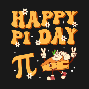 Groovy Happy Pi Day Mathematics Math Teacher Pi Day 3.14 T-Shirt