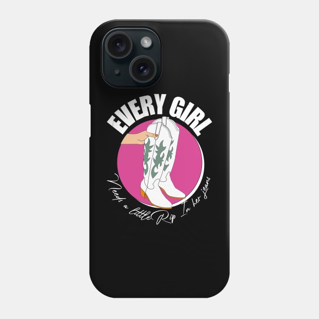 Every Girl Needs A Little Rip In Her Jeans Yellowstone Phone Case by Exosia store