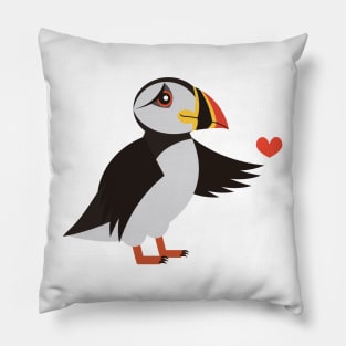 Puffin Seabird Iceland Love Waterfowl Pillow