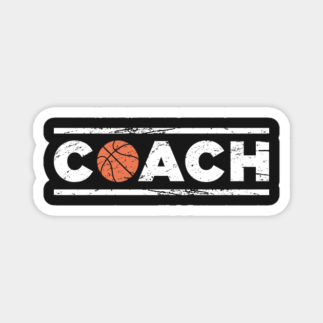 Retro Distressed Basketball Coach Icon Magnet by MeatMan