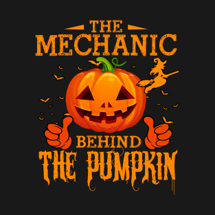 Mens The CHEF Behind The Pumpkin T shirt Funny Halloween T Shirt_MECHANIC T-Shirt