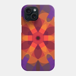 Retro Mandala Flower Orange Purple and Blue Phone Case