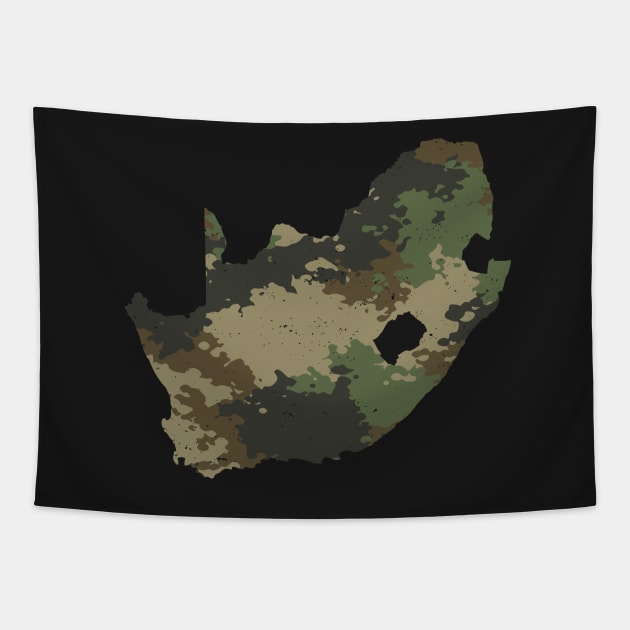 South Africa Map Camo Pattern African Safari Camouflage Tapestry by BraaiNinja