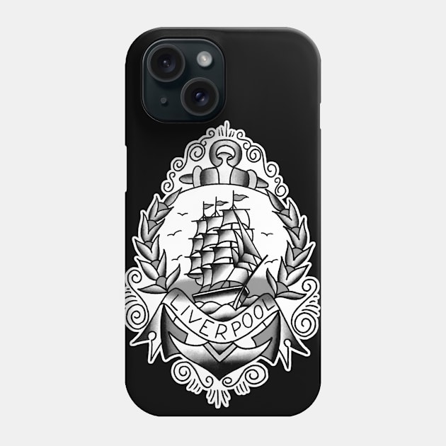 Liverpool Ship Tattoo Design Phone Case by forevertruetattoo