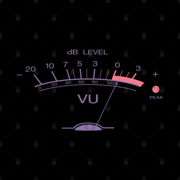 Volume VU Meter Purple - Musician Audio Engineer Analog Guitar Recording Studio by blueversion