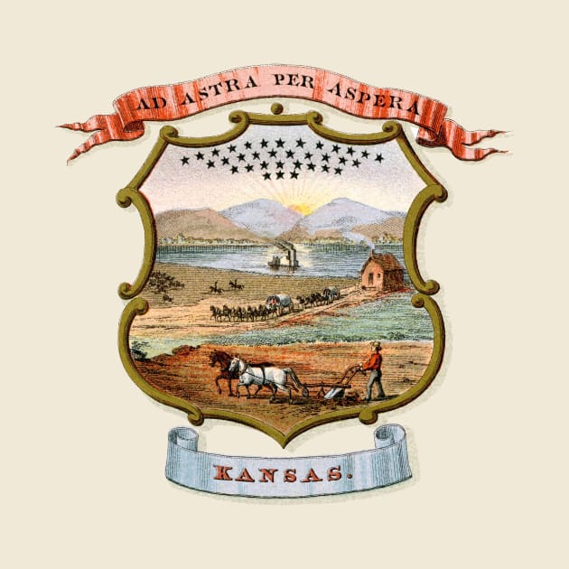 1876 Kansas Coat of Arms by historicimage