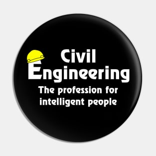 Smart Civil Engineer White Text Pin